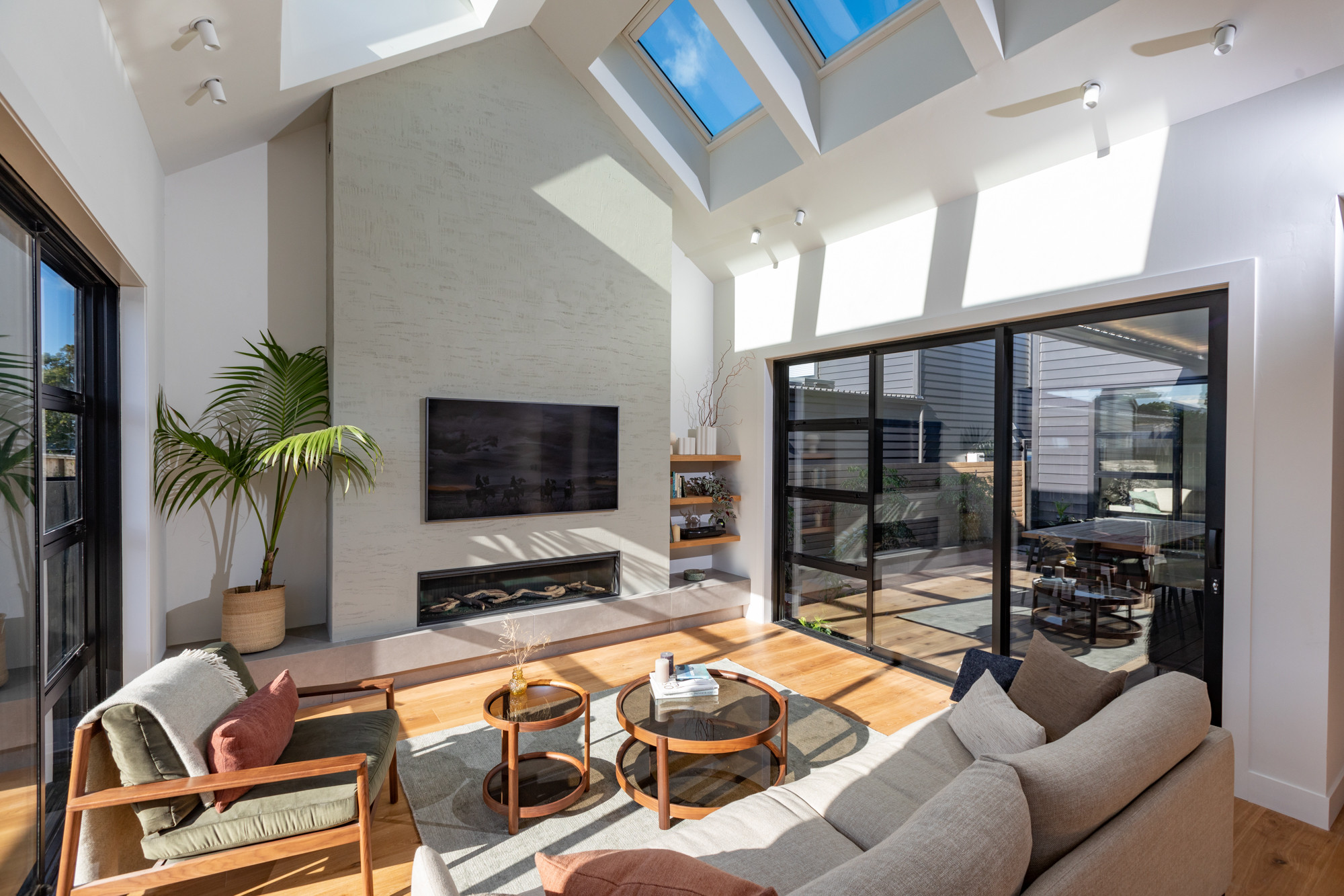 Modern home with double glazed sky lights, windows and doors