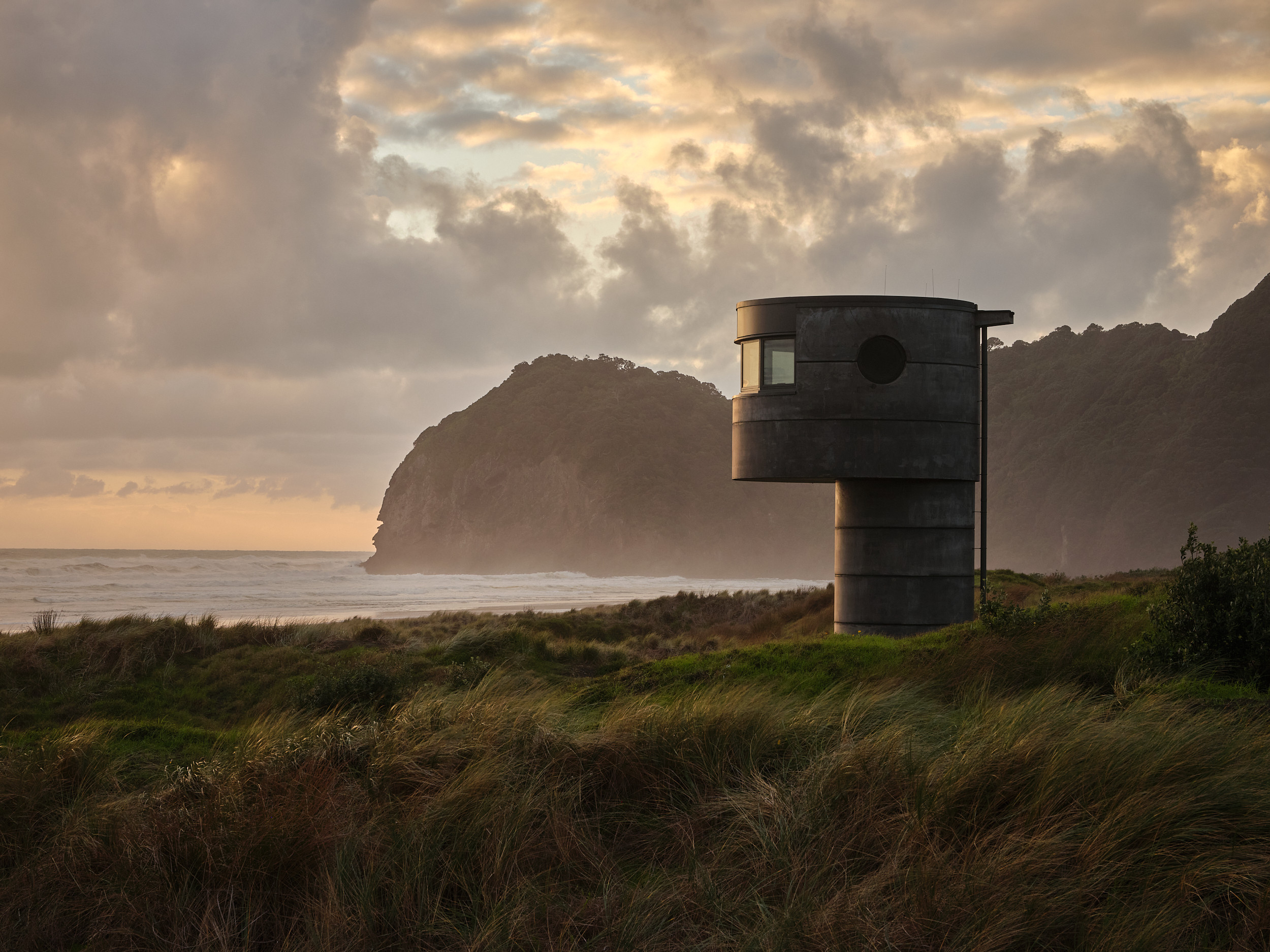 Tower on beach with ocean view, featuring double glazed windows