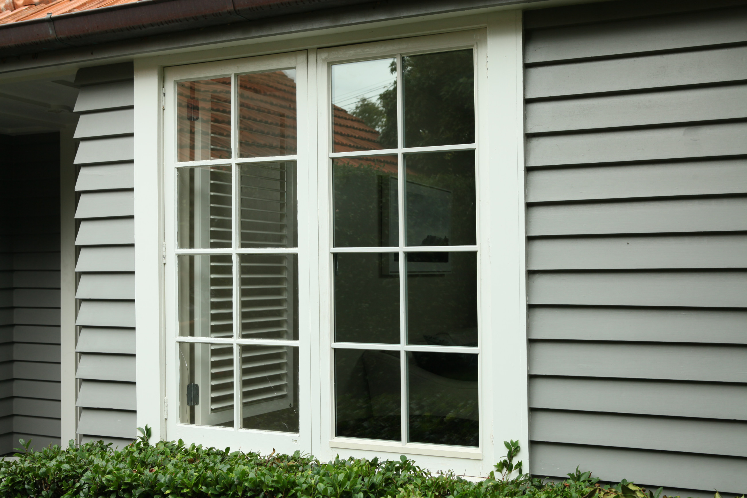 Example of double glazed windows in timber framed